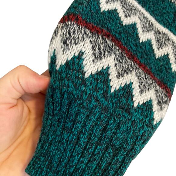 Vintage 80s Michael Gerald Green Abstract Geometric Grandpa Sweater Size Large - Picture 13 of 16